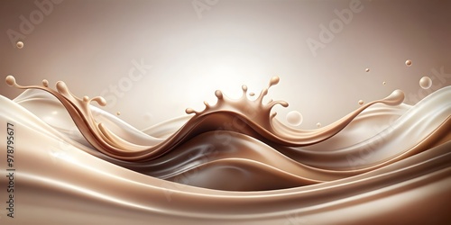abstract coffee and milk background with dynamic swirls