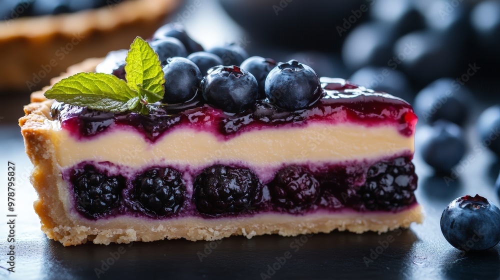 Lemon and Blueberry Tart Slice Lemon and Blueberry Tart Slice