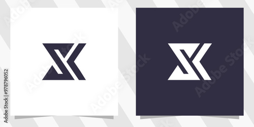 letter sk ks logo design vector