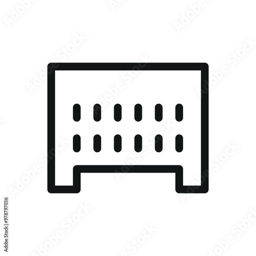 Vented harvest bin isolated icon, plastic agricultural bins vector icon with editable stroke