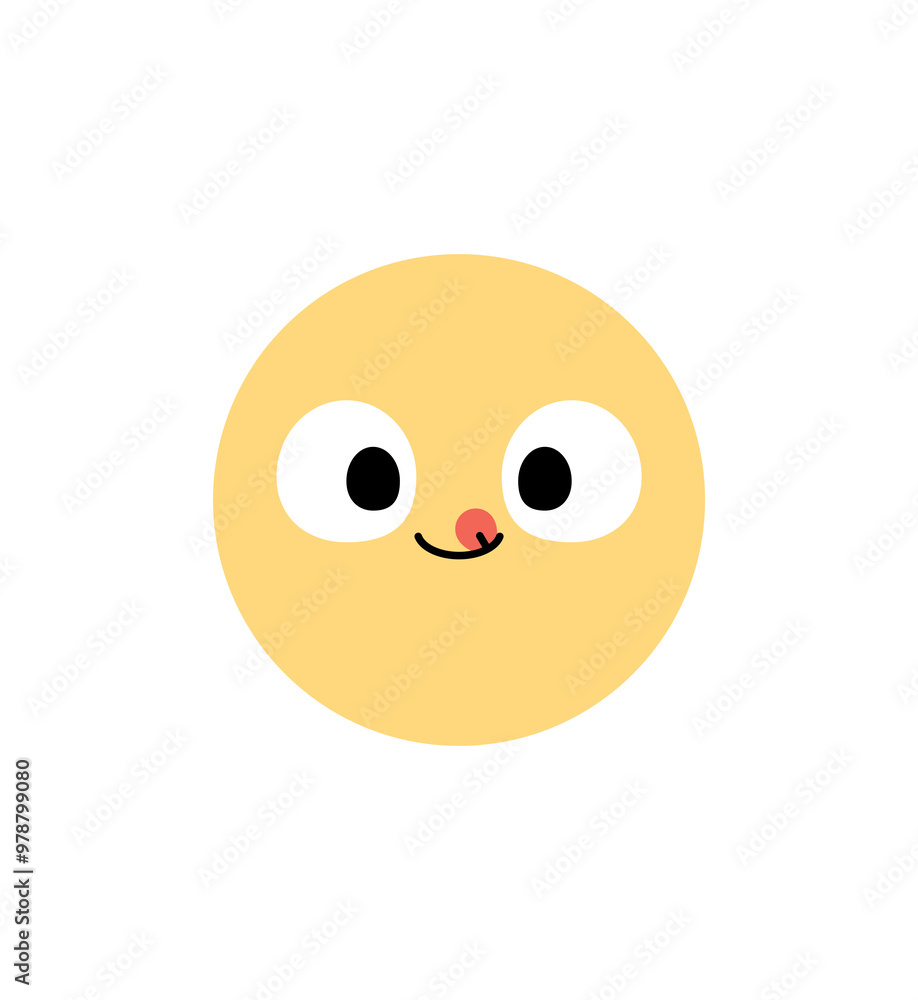 Cute white flower cartoon character with facial expression. Flat design illustration. Cute white flower cartoon character with facial expression. Flat design illustration.