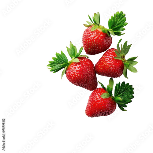 Fresh strawberries isolated on a white background. png