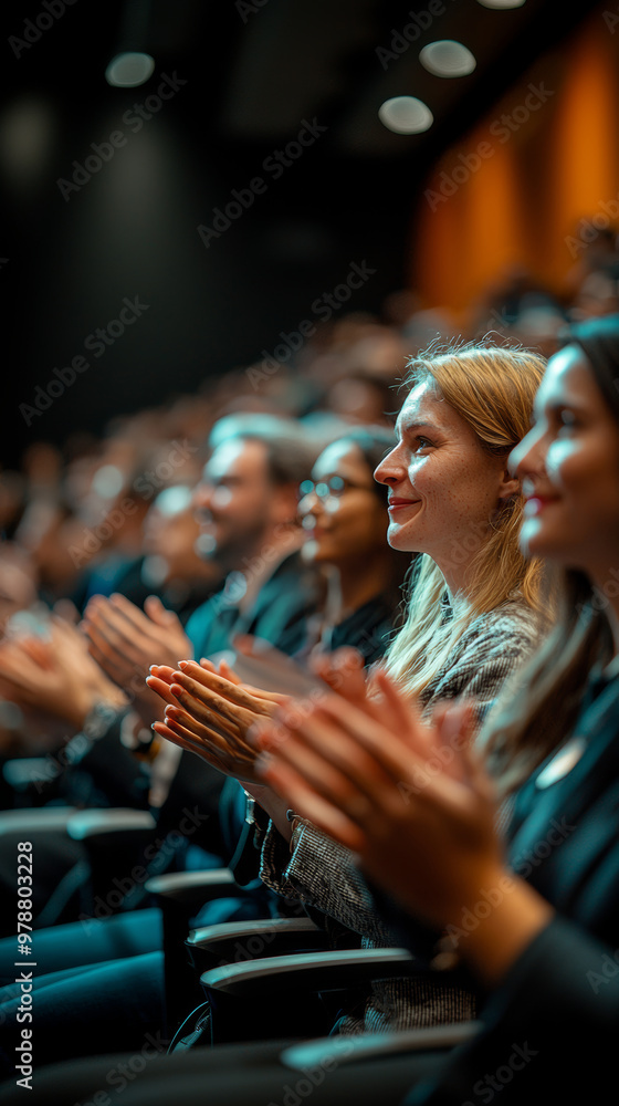 Business team applauding in a conference setting for success Business team applauding in a conference setting for success