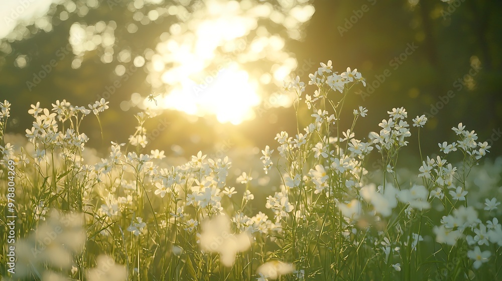 Obraz premium Summer Nature Blurred Background : Generative AI
