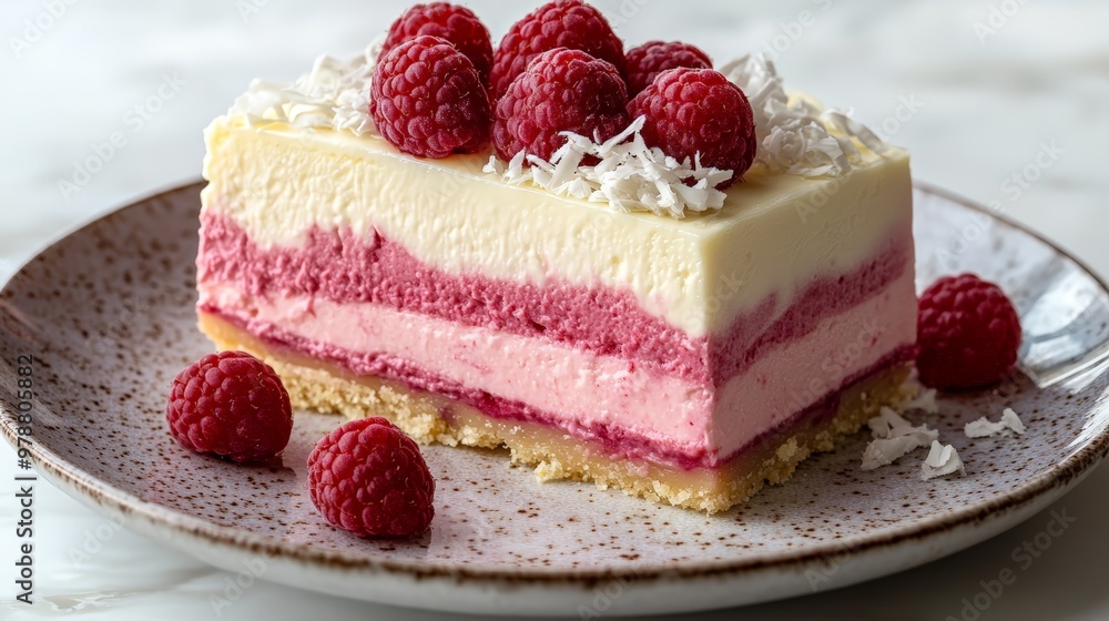 Raspberry and White Chocolate Cheesecake Slice Raspberry and White Chocolate Cheesecake Slice