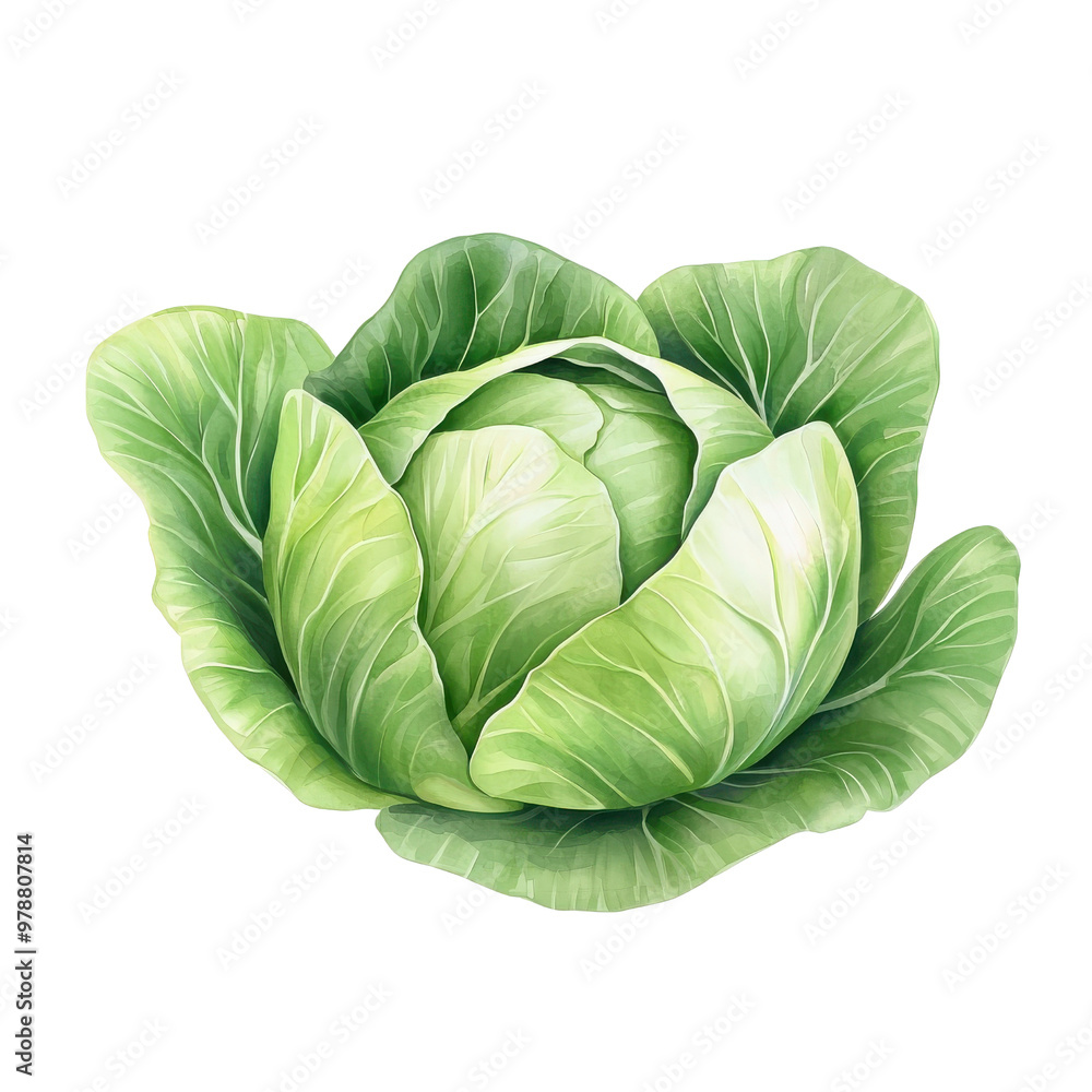 Simple watercolor cabbage, isolated on a white background. png Simple watercolor cabbage, isolated on a white background. png