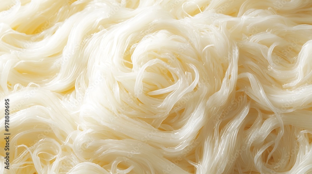 Closeup Top View of Uncooked Chinese Cellophane Noodles Made of Starch and Water : Generative AI Closeup Top View of Uncooked Chinese Cellophane Noodles Made of Starch and Water : Generative AI