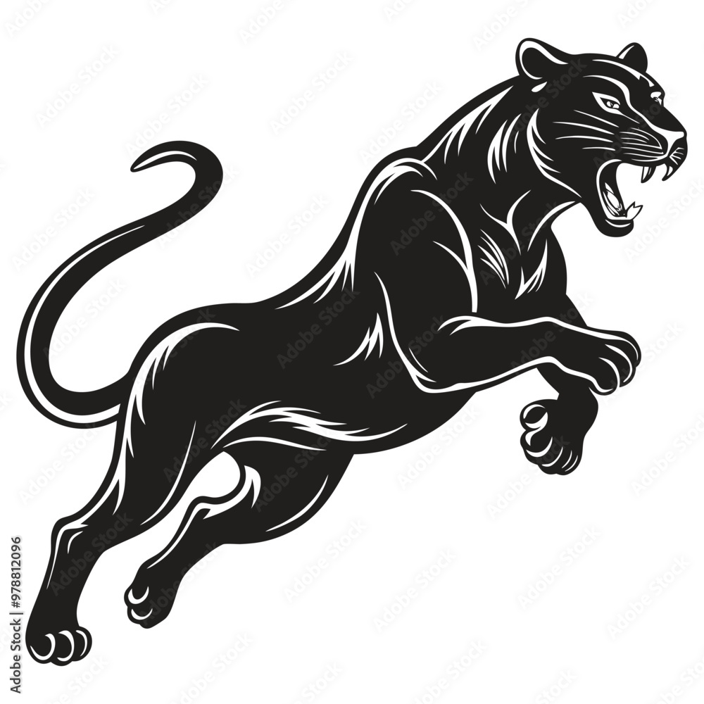 Obraz premium Black phanter logo design stock vector. Phanter logo vector