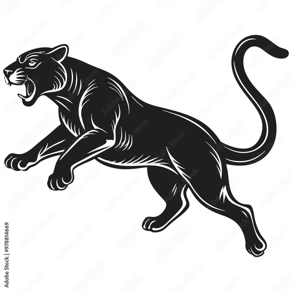 Obraz premium Black phanter logo design stock vector. Phanter logo vector