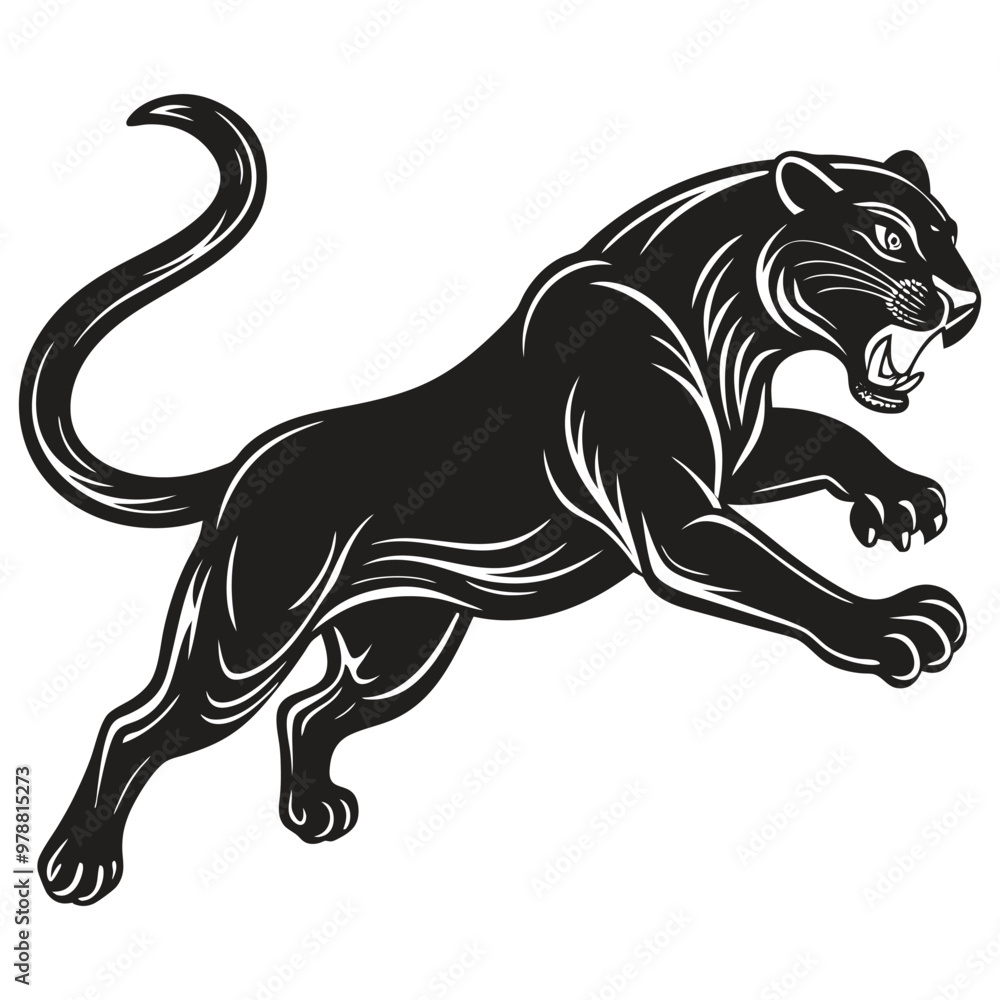 Obraz premium Black phanter logo design stock vector. Phanter logo vector