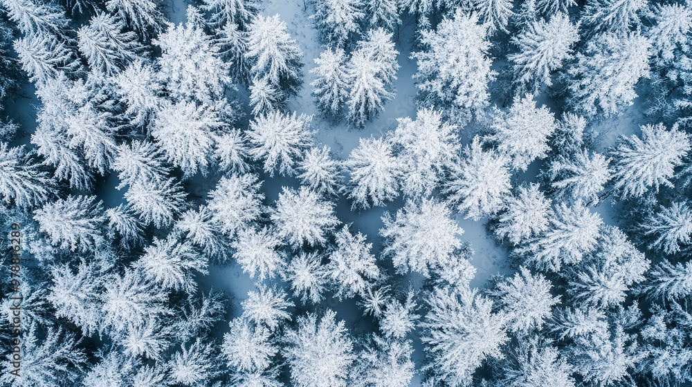 Aerial View of a Snowy Forest Aerial View of a Snowy Forest