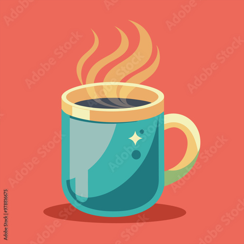 mug of hot coffee. A mug with a hot drink.