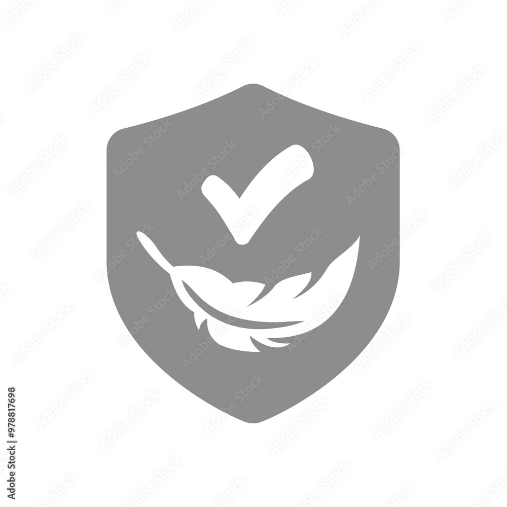 Light weight and soft vector icon. Shield and feather, lightweight and softness label. Light weight and soft vector icon. Shield and feather, lightweight and softness label.