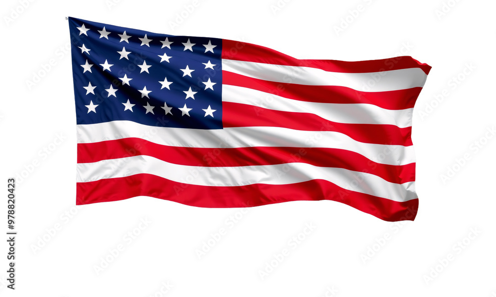 Fototapeta premium American flag isolated on transparent background