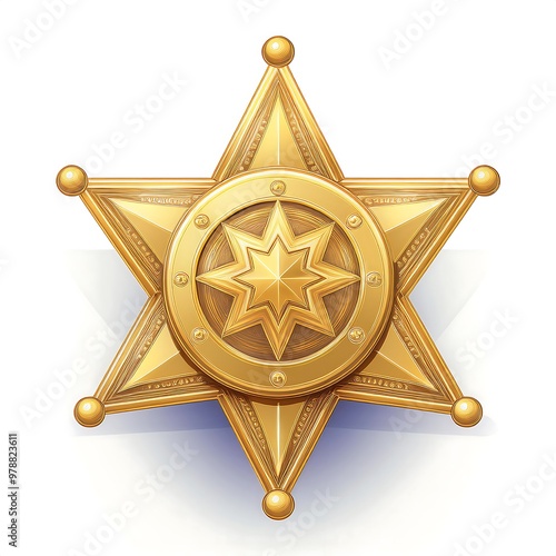 sheriff star, badge - vector illustration