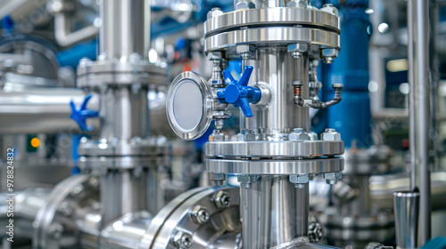 Industrial pipes and valves in a steel manufacturing plant.