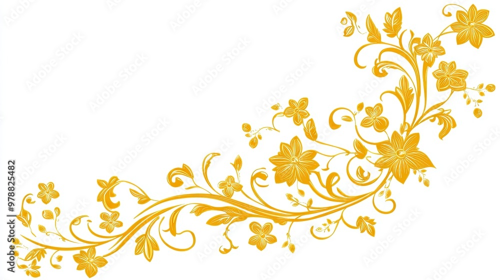 A bright yellow floral border with swirling vines and detailed blooms, creating a cheerful and elegant decorative frame. A bright yellow floral border with swirling vines and detailed blooms, creating a cheerful and elegant decorative frame.