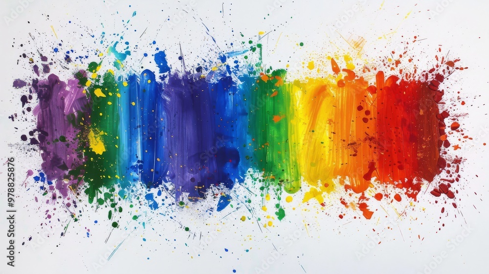 Fototapeta premium colorful paint splatters on white background.