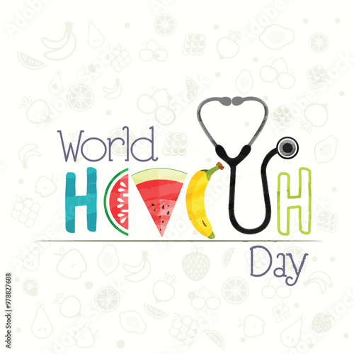 Poster, banner or flyer for World Health Day.