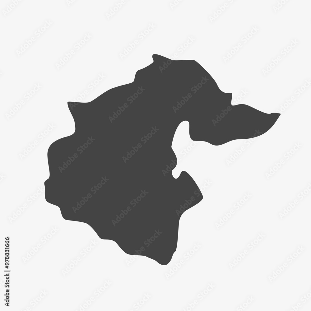 Map of Tyumen district region of Russia. Vector Map of Tyumen district region of Russia. Vector