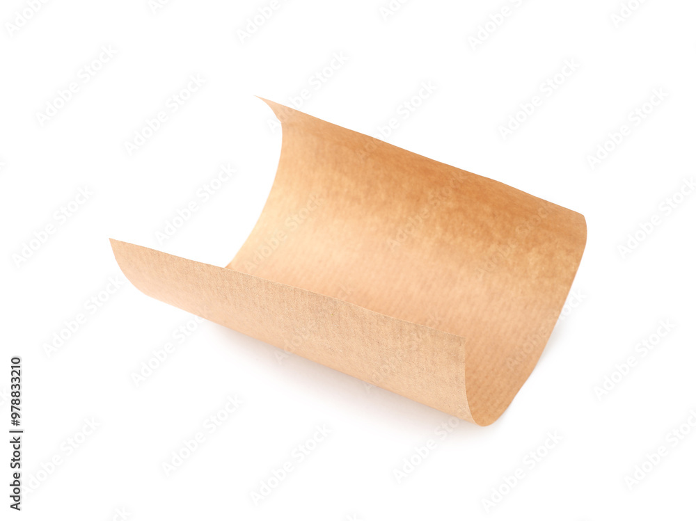 One kraft paper sheet isolated on white One kraft paper sheet isolated on white
