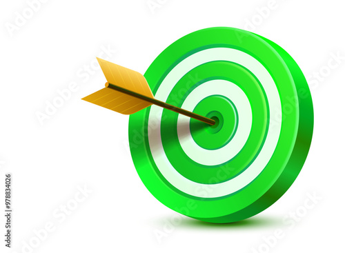 Target landing page, banner business 3d icon. Vector illustration