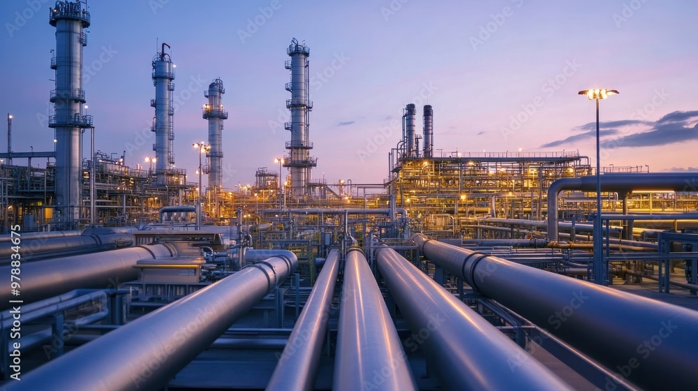 A large underground gas storage facility with pipelines connecting the storage site to local and international energy distribution networks A large underground gas storage facility with pipelines connecting the storage site to local and international energy distribution networks
