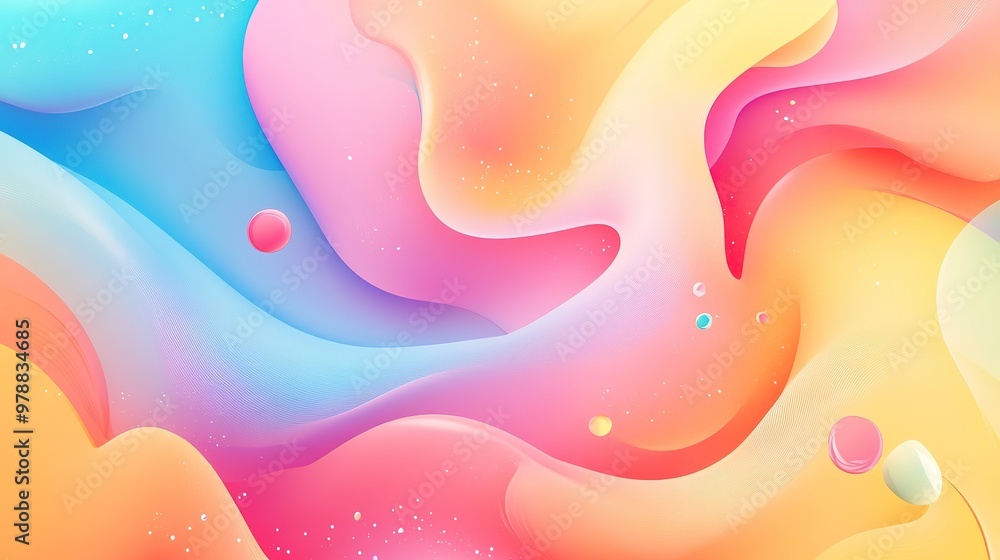 A colorful abstract design with soft gradient shapes blending together in harmony A colorful abstract design with soft gradient shapes blending together in harmony