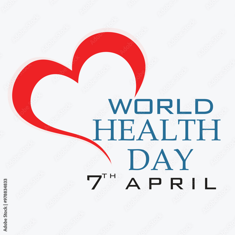 World heath day concept with stylish red heart on white background, can be used poster design. World heath day concept with stylish red heart on white background, can be used poster design.