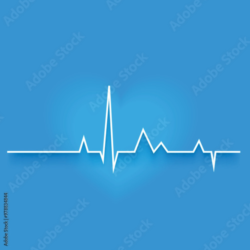 World heath day concept with heartbeats line graph in blue background.
