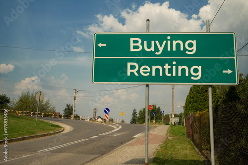 Obraz na płótnie Buying, Renting w salonie