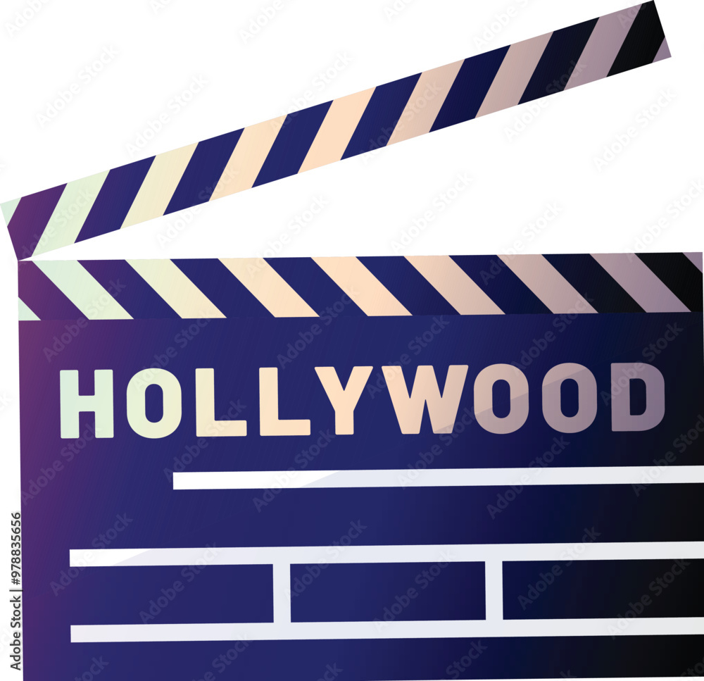 Obraz premium Hollywood Clapperboard Element in Blue Color.