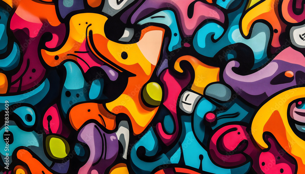 An illustration of seamless and colorful graffiti art An illustration of seamless and colorful graffiti art