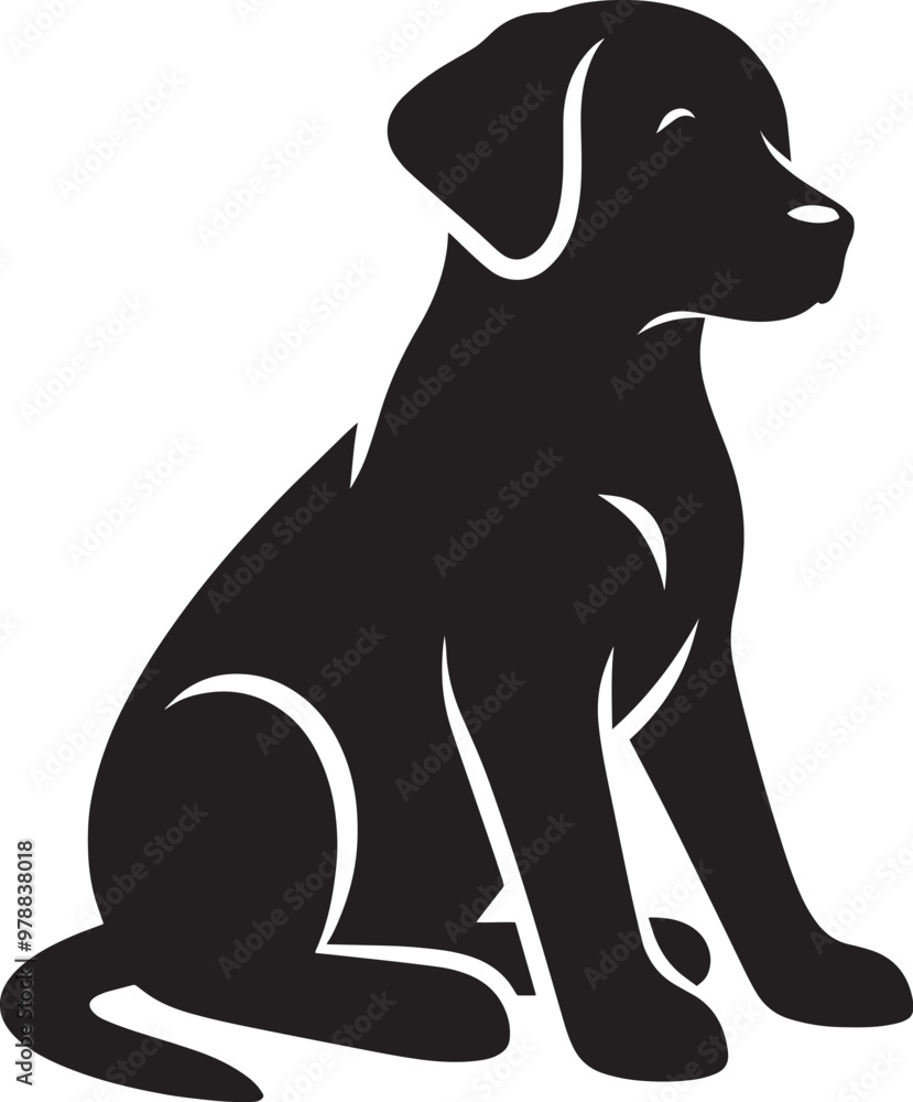 Dog Silhouette isolated on a white background Minimalist dog vector shape Dog Silhouette isolated on a white background Minimalist dog vector shape