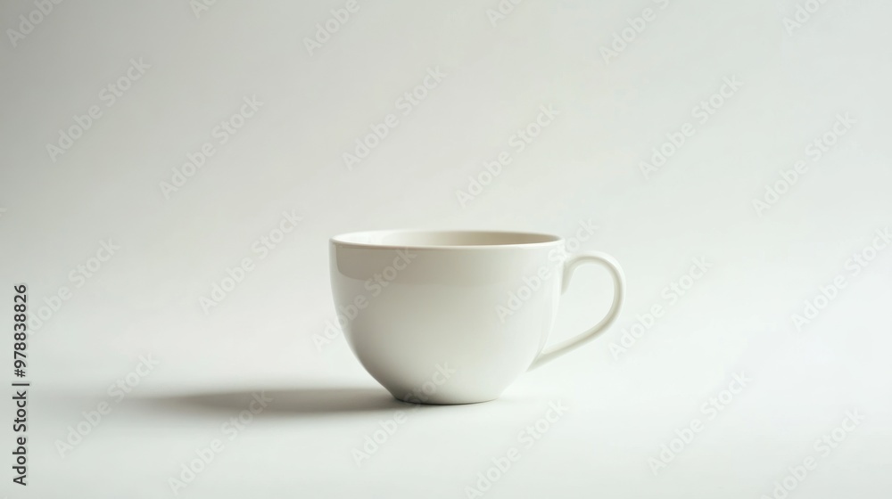 A Simple White Mug on a White Background A Simple White Mug on a White Background