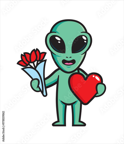 Alien mascot character design vector