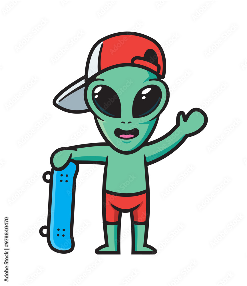 Alien mascot character design vector Alien mascot character design vector