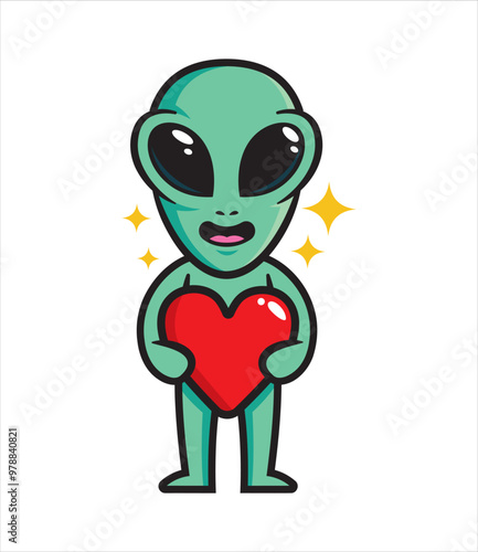 Alien mascot character design vector
