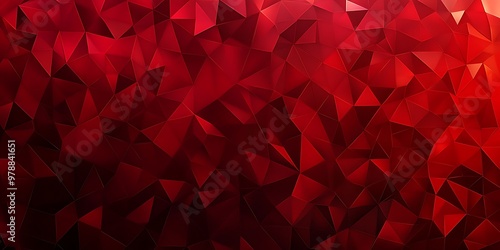 Abstract Background of triangular Patterns in ruby Colors. Low Poly