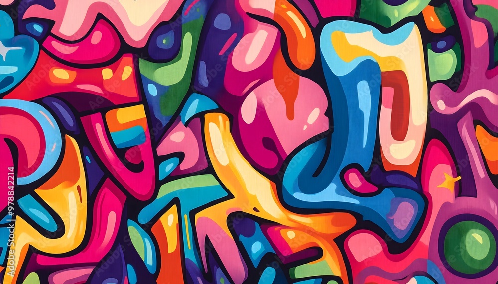 Multicolored and seamless graffiti art Multicolored and seamless graffiti art