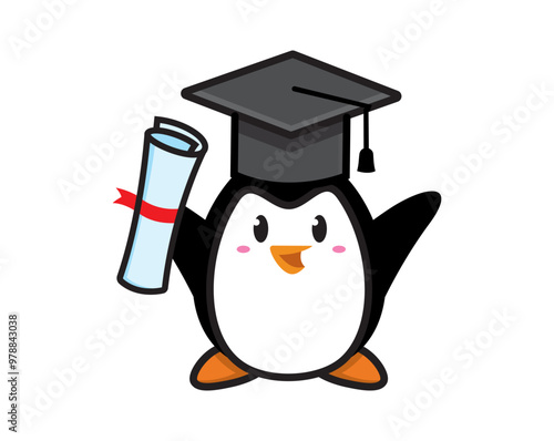 penguin mascot character design vector