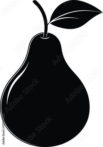 Pear fruits silhouette icon, vector illustration on white background.