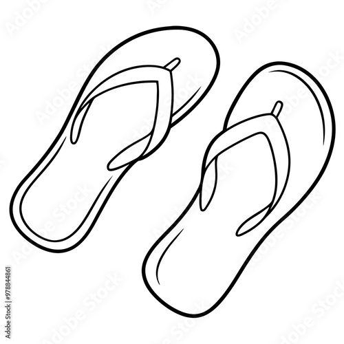 flip flop scattered outline coloring book page line art drawing