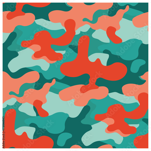 Modern graphic illustration of camouflage pattern.