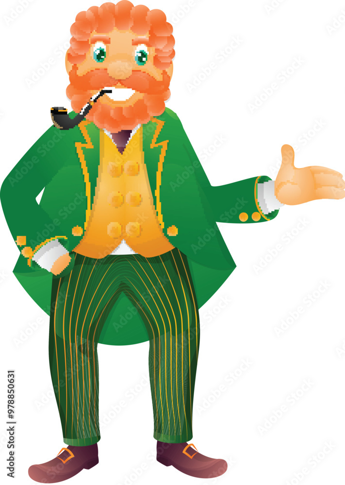 Cartoon Leprechaun Man Character Vector Illustration. Cartoon Leprechaun Man Character Vector Illustration.