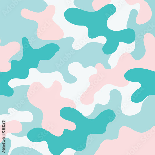 Modern graphic illustration of camouflage pattern.
