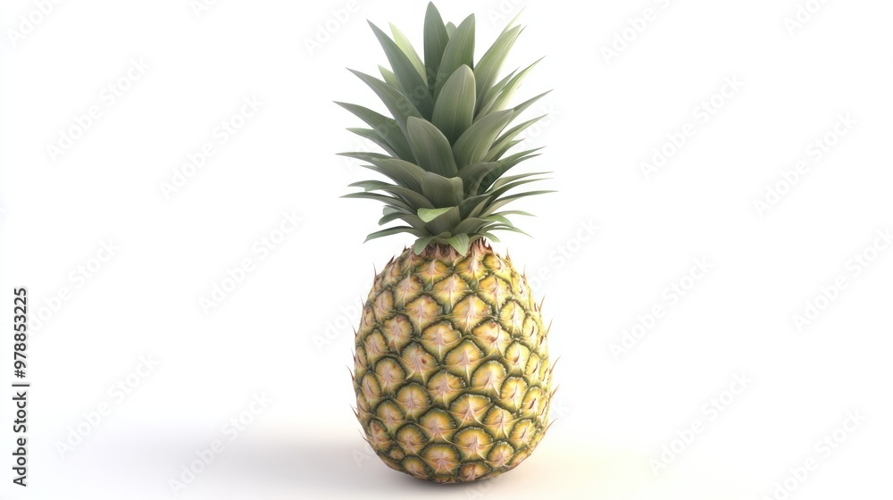 Single Pineapple on a White Background Single Pineapple on a White Background