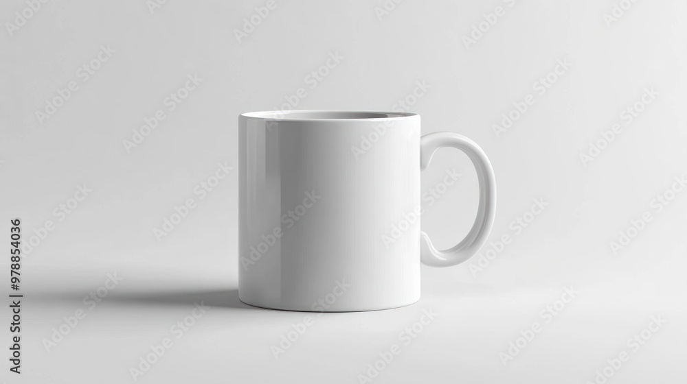 White Ceramic Mug on a White Background White Ceramic Mug on a White Background
