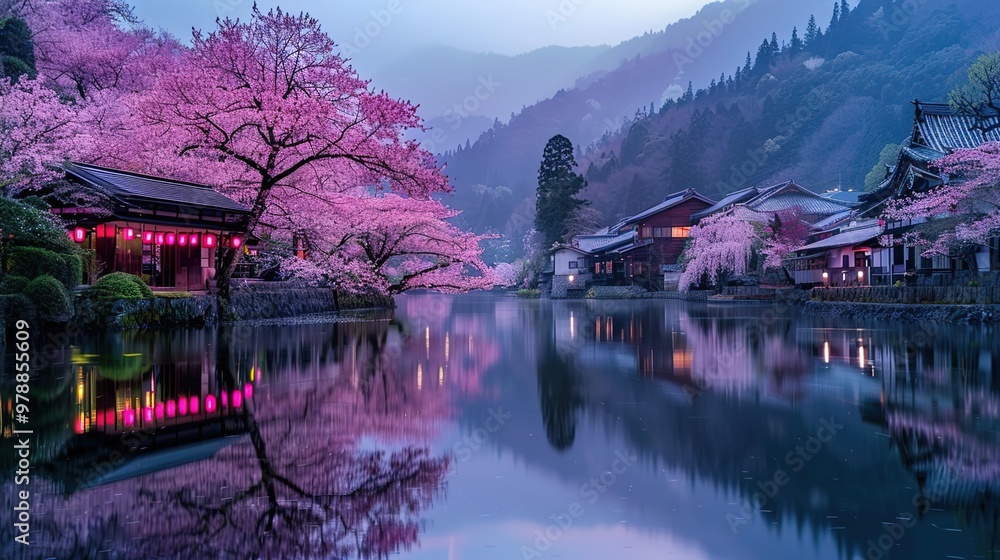 Fototapeta premium Japanese cherry blossom wallpaper