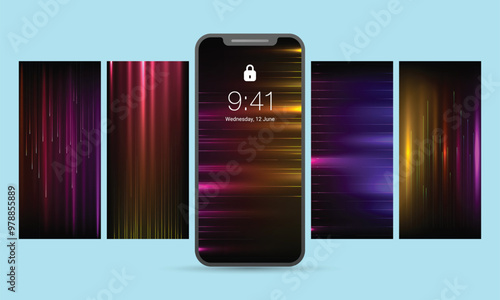 Technology screen wallpaper collection for smartphone illustration.